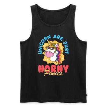Unicorn Are Just Horny Ponies Mythical Creature Un - Männer Premium Bio Tank Top - Schwarz - Vorne - AI Model Male 178 light (178cm)