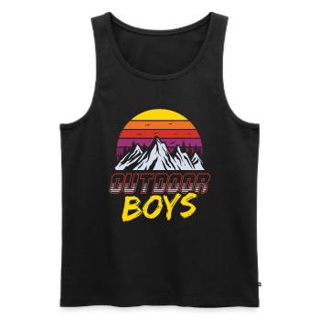 Outdoor Boys, Scout, Scout, Adventure, Nature - Men's Premium Organic Tank Top - black - Front - Michal (187cm)
