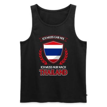 Ich muss nach Thailand / Bankok, Phuket Asien - Männer Premium Bio Tank Top - Schwarz - Vorne - Michal (187cm)