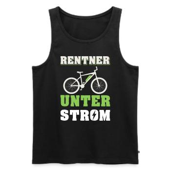Rentner unter Strom / Fahrrad, E-Bike, Ruhestand - Männer Premium Bio Tank Top - Schwarz - Vorne - AI Model Male 178 light (178cm)