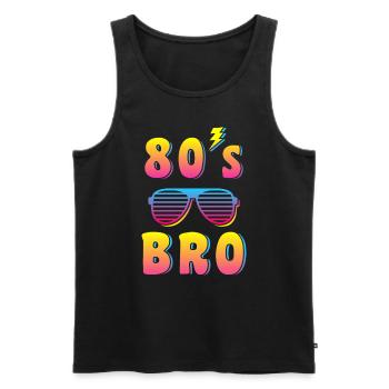 80s bro / 80er Jahre Nostalgie retro Design - Männer Premium Bio Tank Top - Schwarz - Vorne - AI Model Male 178 light (178cm)