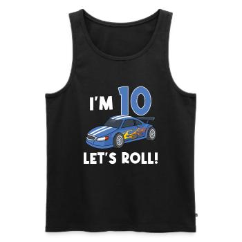 Children's birthday car racing car / 10 years - Men's Premium Organic Tank Top - black - Front - Michal (187cm)