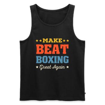 Make Beatboxing Great Again / Musik, Mikrpfone - Männer Premium Bio Tank Top - Schwarz - Vorne - AI Model Male 178 light (178cm)