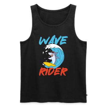 Surfers Shark Surfers Beach Summer Holiday Surfing - Men's Premium Organic Tank Top - black - Front - Michal (187cm)
