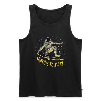 Skating to Mars / Astronaut Space Skater - Men's Premium Organic Tank Top - black - Front - AI Model Male 178 light (178cm)
