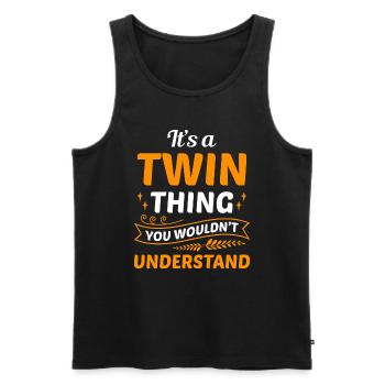 it s a twin thing you wouldn't understand - Männer Premium Bio Tank Top - Schwarz - Vorne - Michal (187cm)