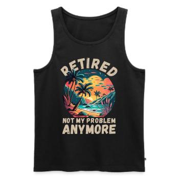 Retired, not my problem anymore - Men's Premium Organic Tank Top - black - Front - AI Model Male 178 light (178cm)