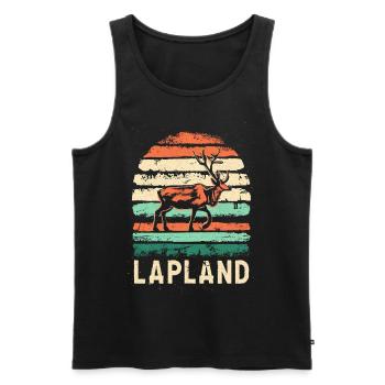 Reindeer and Sunset in Lapland Finland - Men's Premium Organic Tank Top - black - Front - AI Model Male 178 light (178cm)