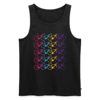 Fahrrad retro design - Männer Premium Bio Tank Top - Schwarz - Vorne - AI Model Male 178 light (178cm)