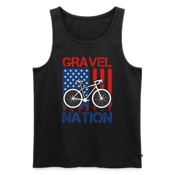 USA Gravel Nation Bike Packing Tour - Männer Premium Bio Tank Top - Schwarz - Vorne - Michal (187cm)