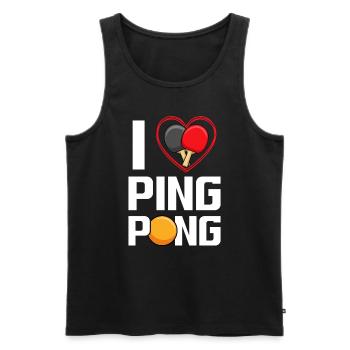 I love Ping Pong / Table Tennis - Men's Premium Organic Tank Top - black - Front - AI Model Male 178 light (178cm)