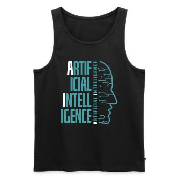 Artificial intelligence, Artificial Intelligence AI - Men's Premium Organic Tank Top - black - Front - AI Model Male 178 light (178cm)