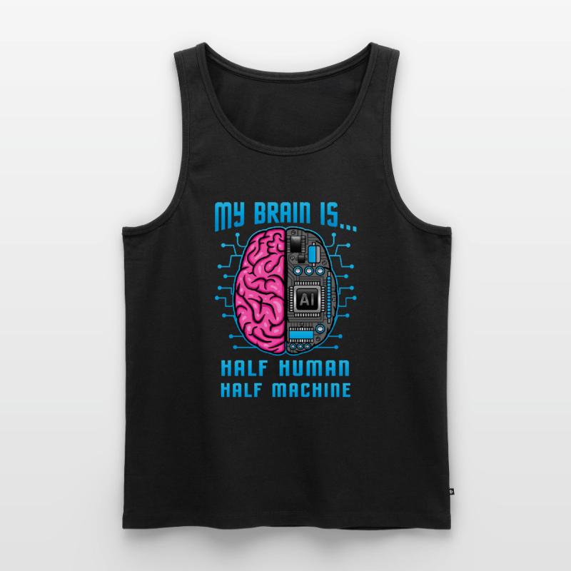 Artificial intelligence / half-man, half-machine Men's Premium Organic Tank Top