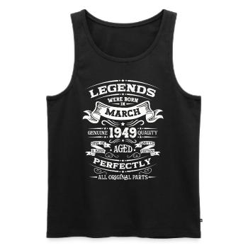 75th birthday Legendary since March Born in 1949 - Men's Premium Organic Tank Top - black - Front - Michal (187cm)