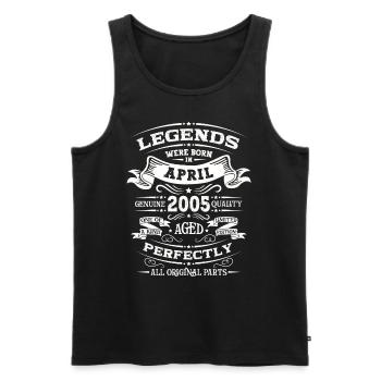 19th Birthday Husband Legend April Vintage 2005 - Men's Premium Organic Tank Top - black - Front - Michal (187cm)