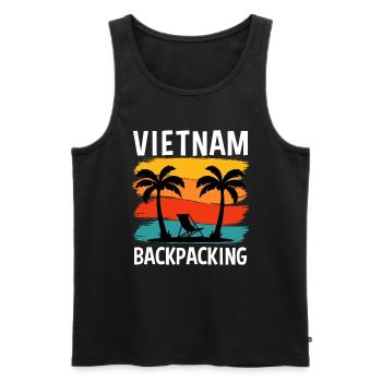 Backpacking vietnam backpacker travel backpack - Men's Premium Organic Tank Top - black - Front - Michal (187cm)