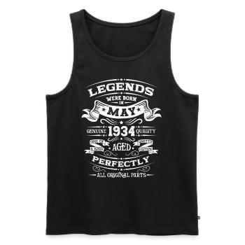 Legendary May 1934 Vintage 1934 Birthday 1934 - Men's Premium Organic Tank Top - black - Front - AI Model Male 178 light (178cm)