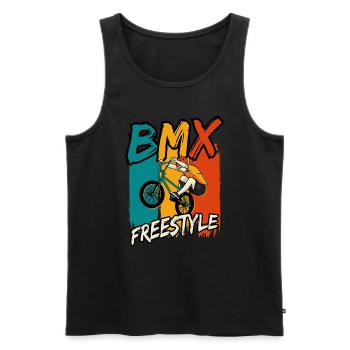 Rider BMX Freestyle rétro - Débardeur bio Premium Homme - noir - Devant - AI Model Male 178 light (178cm)