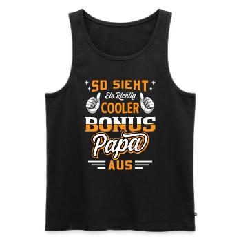 So sieht ein richtig cooler bonus papa aus Familie - Männer Premium Bio Tank Top - Schwarz - Vorne - Michal (187cm)