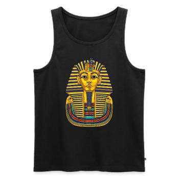 Toutankhamon, Pyramide du pharaon égyptien, Égypte ancienne - Débardeur bio Premium Homme - noir - Devant - Michal (187cm)
