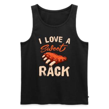 BBQ I Love A Sweet Rack Grilling Smoke Griller - Männer Premium Bio Tank Top - Schwarz - Vorne - Michal (187cm)