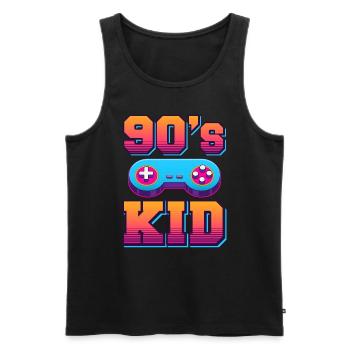 90's Kid Classic 90s Retro / 90er Jahre - Männer Premium Bio Tank Top - Schwarz - Vorne - AI Model Male 178 light (178cm)