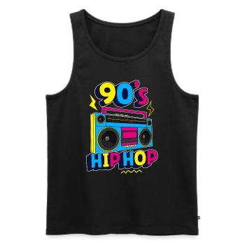 Hip hop des années 90 / Design rétro des années 90 - Débardeur bio Premium Homme - charbon - Devant - Alexander (188cm)