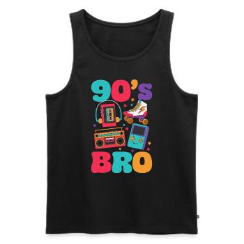 Design rétro des années 90 / 90 - Débardeur bio Premium Homme - noir - Devant - Michal (187cm)