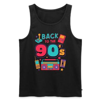 back to the 90 s / Zurück in die 90er, retro - Men's Premium Organic Tank Top - black - Front - Michal (187cm)
