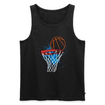 Basketball, basketteur, basketteur, sport rétro, design - Débardeur bio Premium Homme - noir - Devant - Michal (187cm)