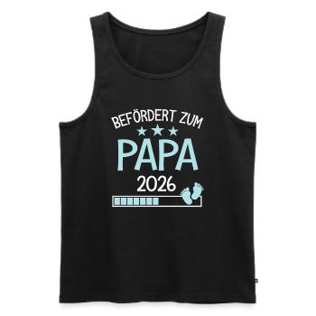 Befördert Papa 2026 Geschenk für neuer vater - Männer Premium Bio Tank Top - Schwarz - Vorne - Michal (187cm)