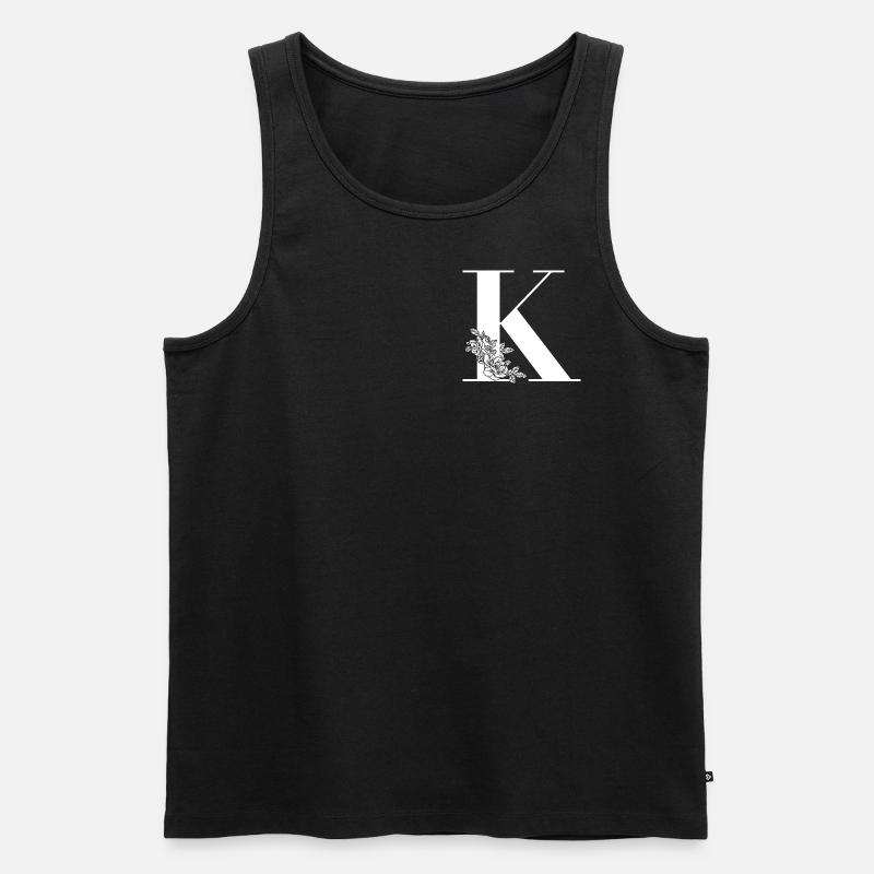 Buchstabe K - Männer Premium Bio Tank Top - Schwarz