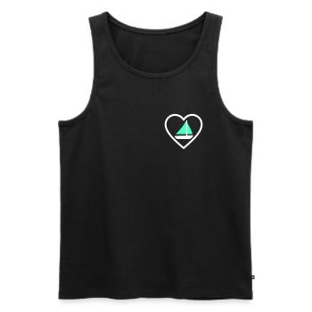 Heart Sailing – Design von Bootsliebhabern - Männer Premium Bio Tank Top - Schwarz - Vorne - Michal (187cm)