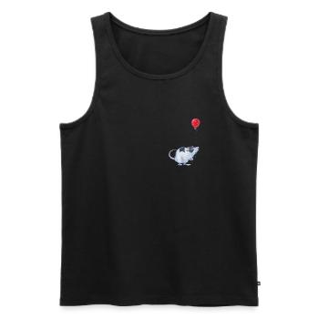 Ratte mit Ballon - Party - Geburtstag - Geschenk - Männer Premium Bio Tank Top - Schwarz - Vorne - AI Model Male 178 light (178cm)