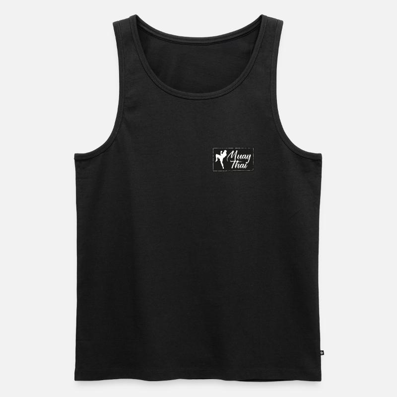 Muay Thai Patch - Männer Premium Bio Tank Top - Schwarz