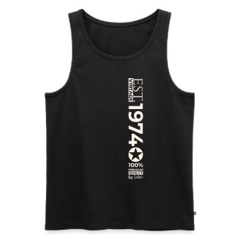 49th Birthday Man Original June Year 1974 - Men's Premium Organic Tank Top - black - Front - Michal (187cm)