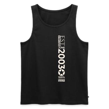 20th Birthday Man Original June Vintage 2003 - Men's Premium Organic Tank Top - black - Front - Michal (187cm)