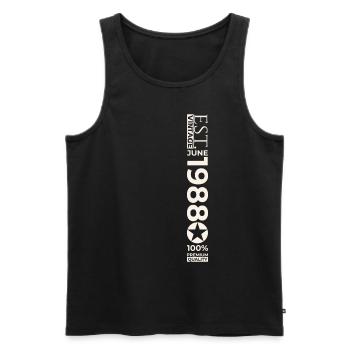 35th Birthday Man Original June Vintage 1988 - Men's Premium Organic Tank Top - black - Front - Michal (187cm)