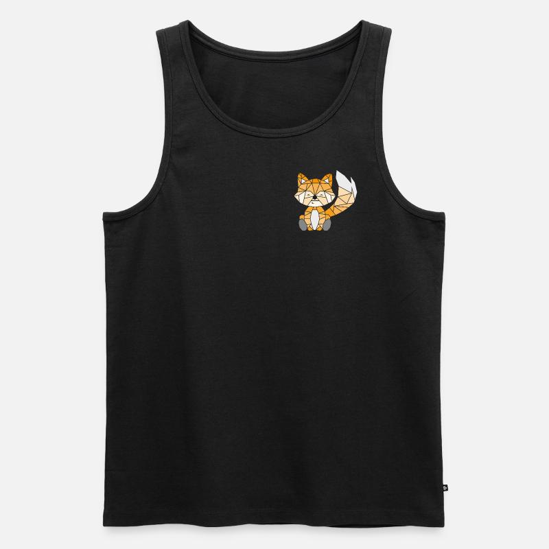Fox geometrisch farbig - Männer Premium Bio Tank Top - Schwarz