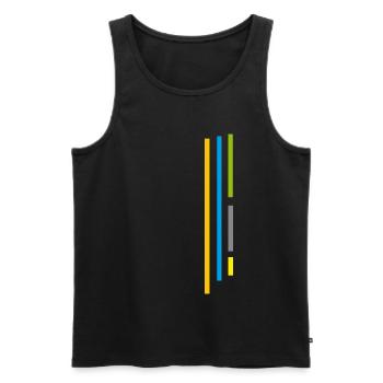Style Stripes - COLORS Lines / Sporty - Men's Premium Organic Tank Top - black - Front - AI Model Male 178 light (178cm)