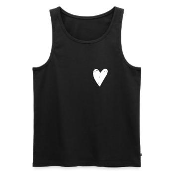 Coeur blanc - Débardeur bio Premium Homme - noir - Devant - Michal (187cm)
