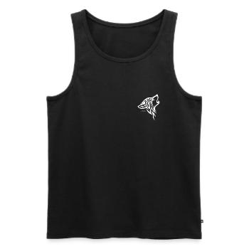 Wolf - Männer Premium Bio Tank Top - Schwarz - Vorne - Michal (187cm)