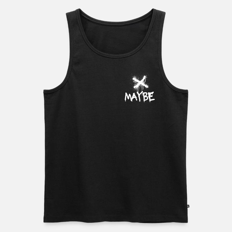 Maybe X - Männer Premium Bio Tank Top - Schwarz