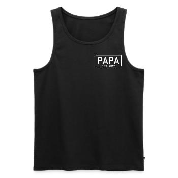Papa 2026 Vater werden 2026 Stolzer Papa 2026 - Männer Premium Bio Tank Top - Schwarz - Vorne - Michal (187cm)