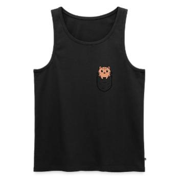 Cat in Bag Chest Bag Cat Gift - Men's Premium Organic Tank Top - black - Front - Michal (187cm)