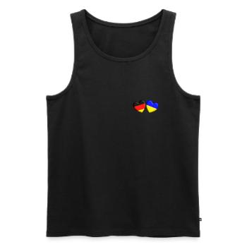 Allemagne Ukraine Solidarité unie dans le cœur - Débardeur bio Premium Homme - noir - Devant - AI Model Male 178 light (178cm)