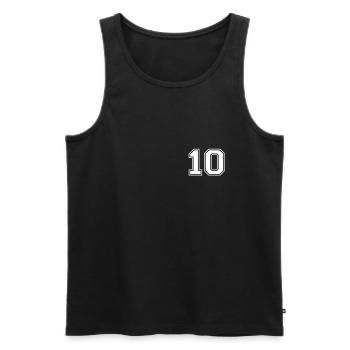10 - Männer Premium Bio Tank Top - Schwarz - Vorne - Michal (187cm)