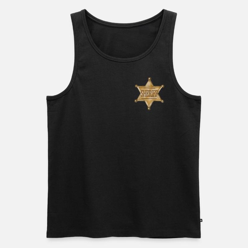 Sheriff - Männer Premium Bio Tank Top - Schwarz