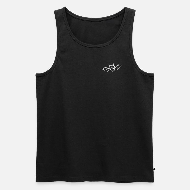 junge Fledermaus weiß - Männer Premium Bio Tank Top - Schwarz