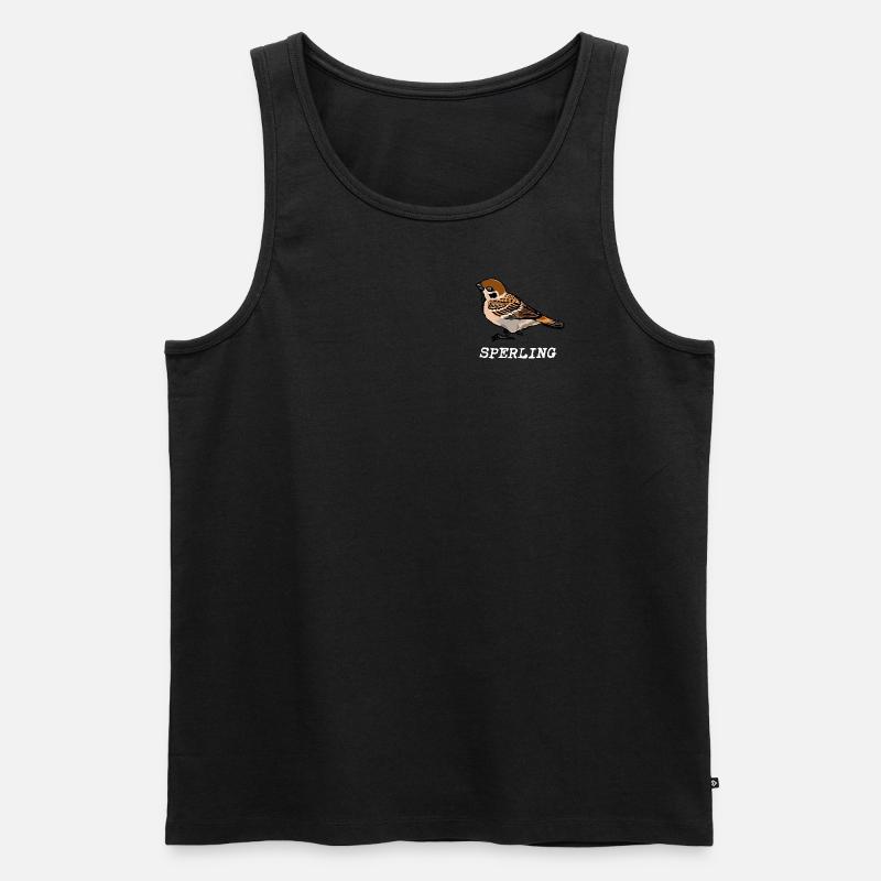 Sperling mit Name hell - Männer Premium Bio Tank Top - Schwarz